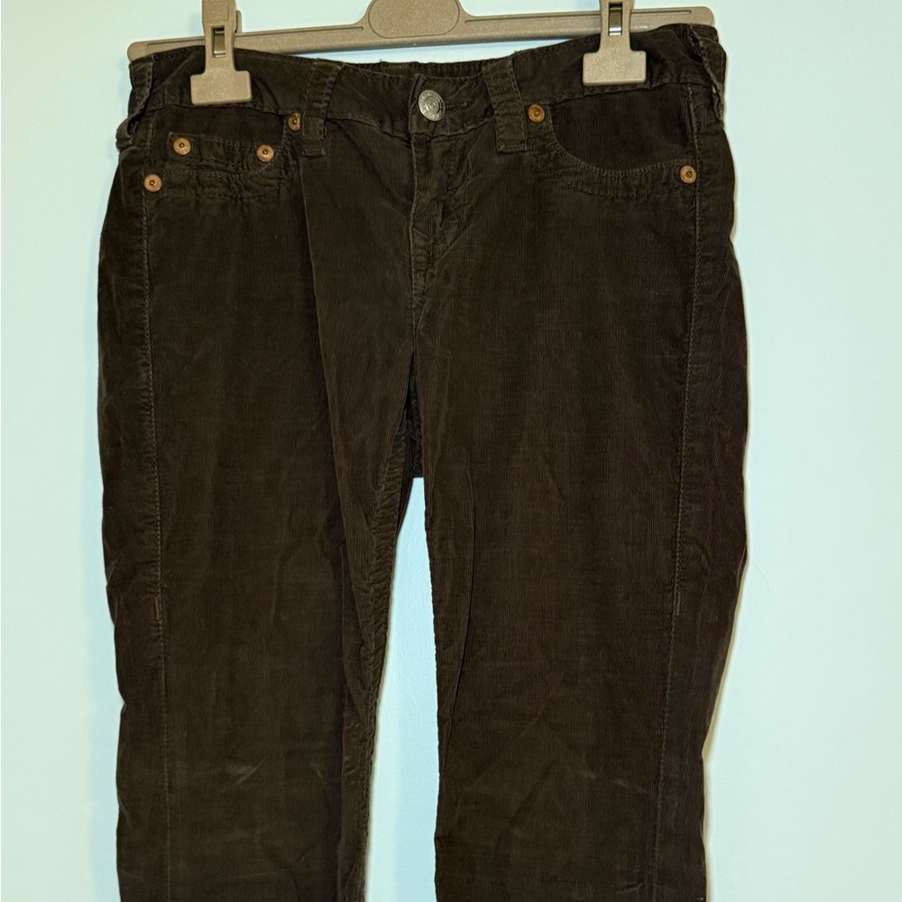 Vintage True Religion Dark Brown Corduroy Skinny Jeans